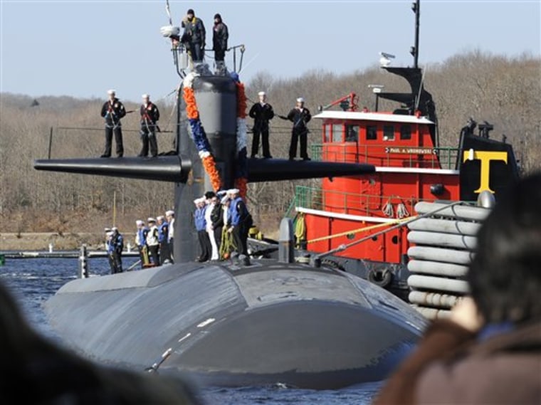 The USS Memphis returns to the U.S. Navy Submarine Base in Groton, Conn., on March 2 after a two-month deployment that was its final mission. 